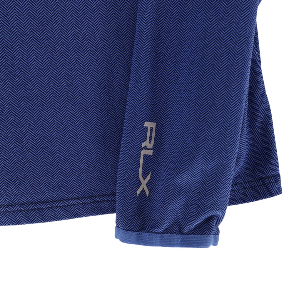 RLX Ralph Lauren Mens Blue Herringbone Quarter Zip Pullover Jacket Size Medium - Picture 10 of 10